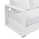 Aspen Outdoor Patio Powder-Coated Aluminum Sofa in White White