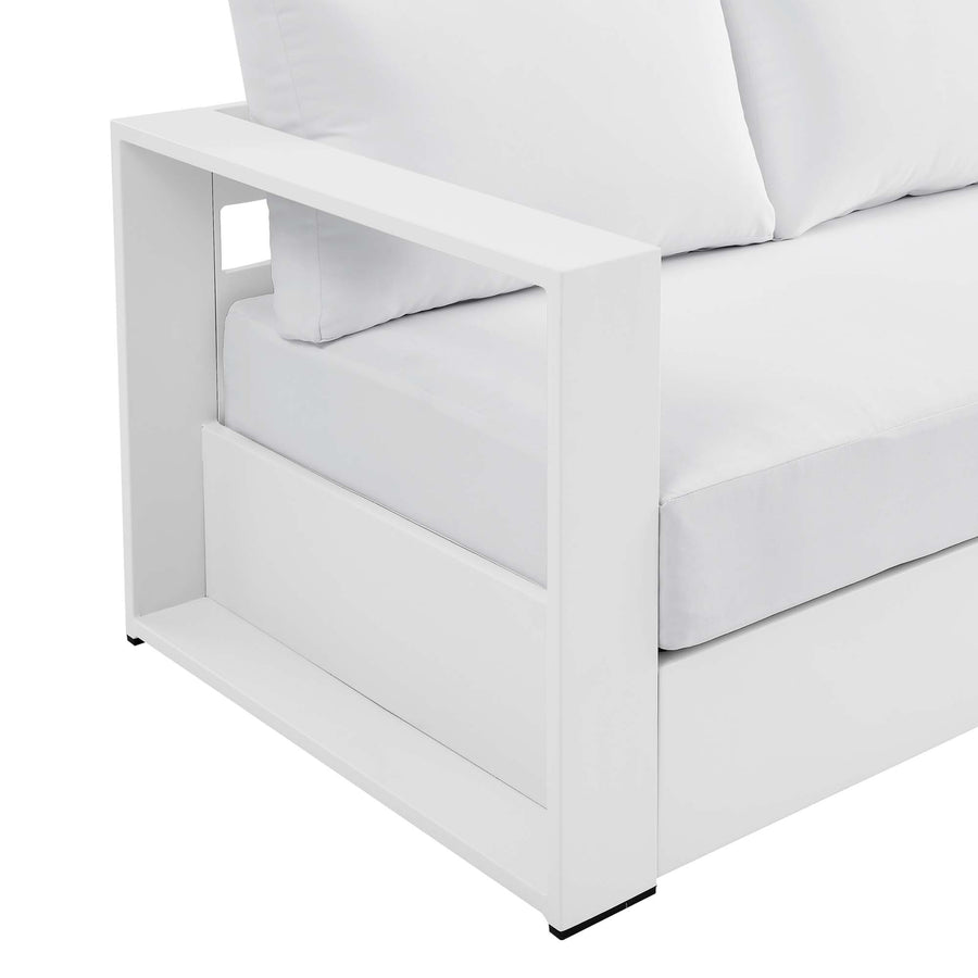 Aspen Outdoor Patio Powder-Coated Aluminum Sofa in White White