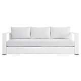 Aspen Outdoor Patio Powder-Coated Aluminum Sofa in White White