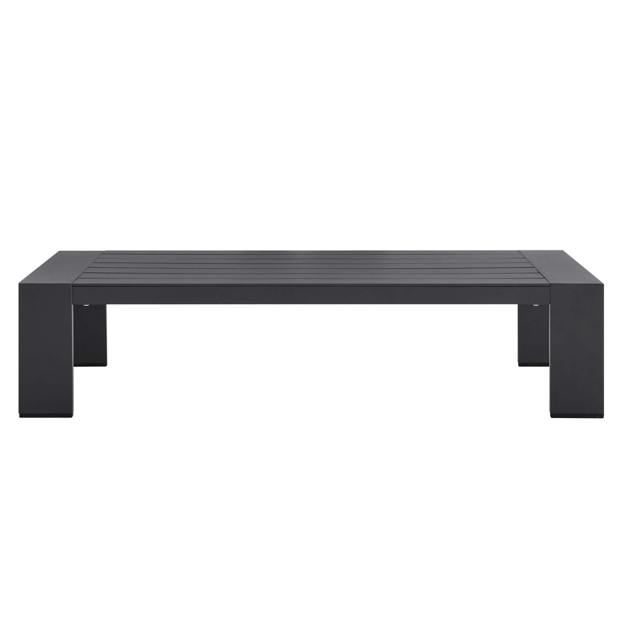 Aspen Outdoor Patio Powder-Coated Aluminum Coffee Table in Gray