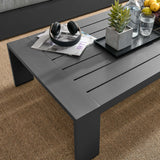 Aspen Outdoor Patio Powder-Coated Aluminum Coffee Table in Gray