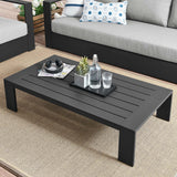 Aspen Outdoor Patio Powder-Coated Aluminum Coffee Table in Gray