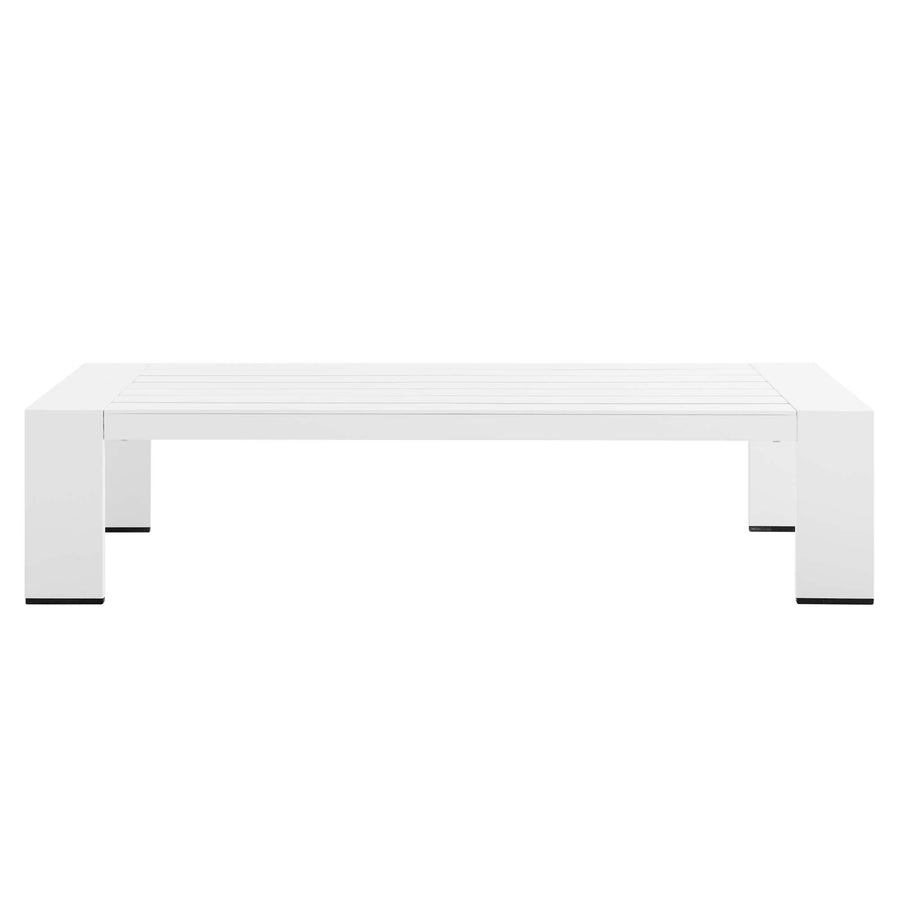 Aspen Outdoor Patio Powder-Coated Aluminum Coffee Table in White