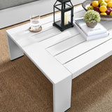 Aspen Outdoor Patio Powder-Coated Aluminum Coffee Table in White