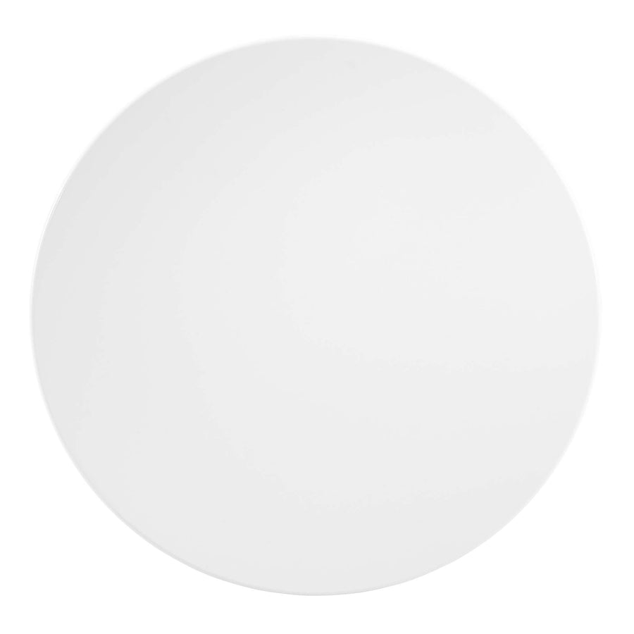 Lumen 20" Round Wood Side Table in White White