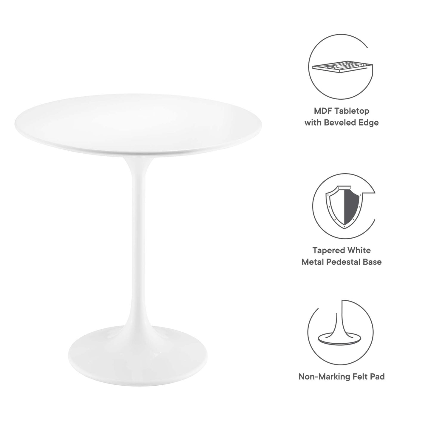 Lippa 20" Round Wood Side Table by Furniture For America