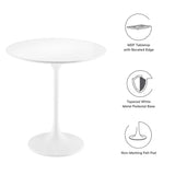 Lumen 20" Round Wood Side Table in White White