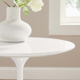 Lumen 20" Round Wood Side Table in White White