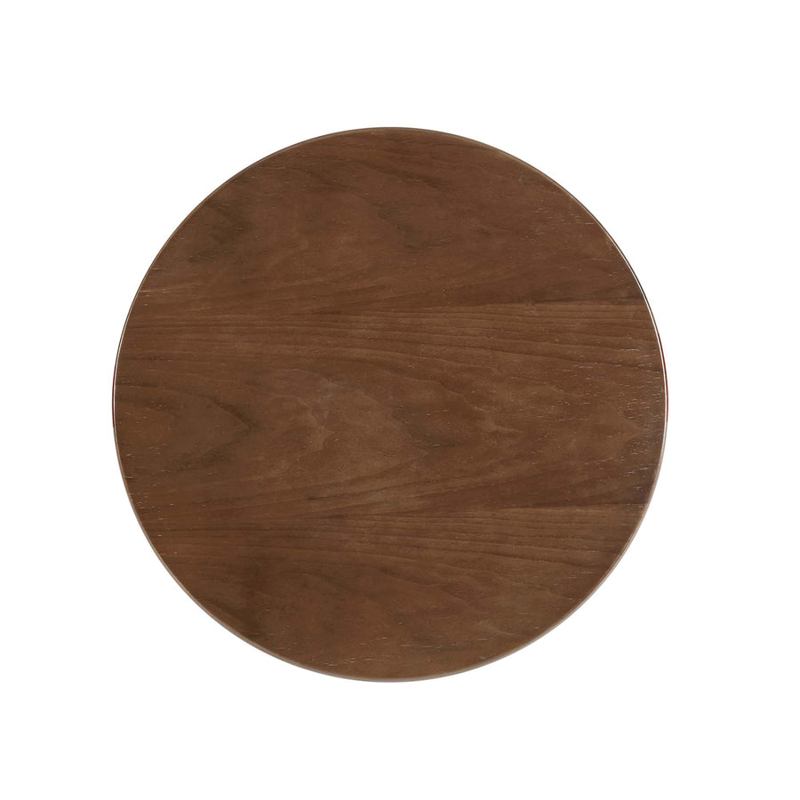 Lumen 20" Round Wood Side Table in White Walnut
