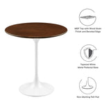 Lumen 20" Round Wood Side Table in White Walnut