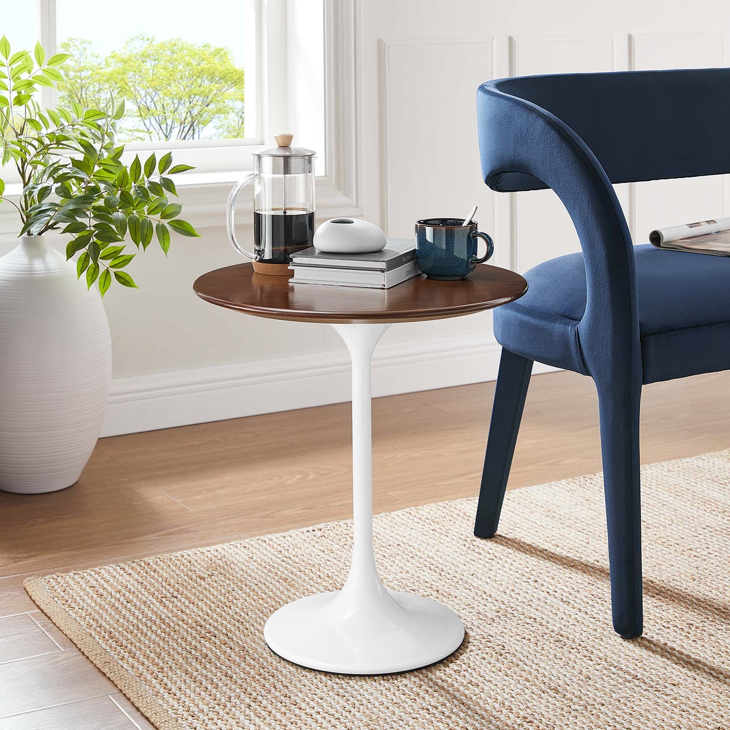 Lippa 20" Round Wood Side Table by Furniture For America