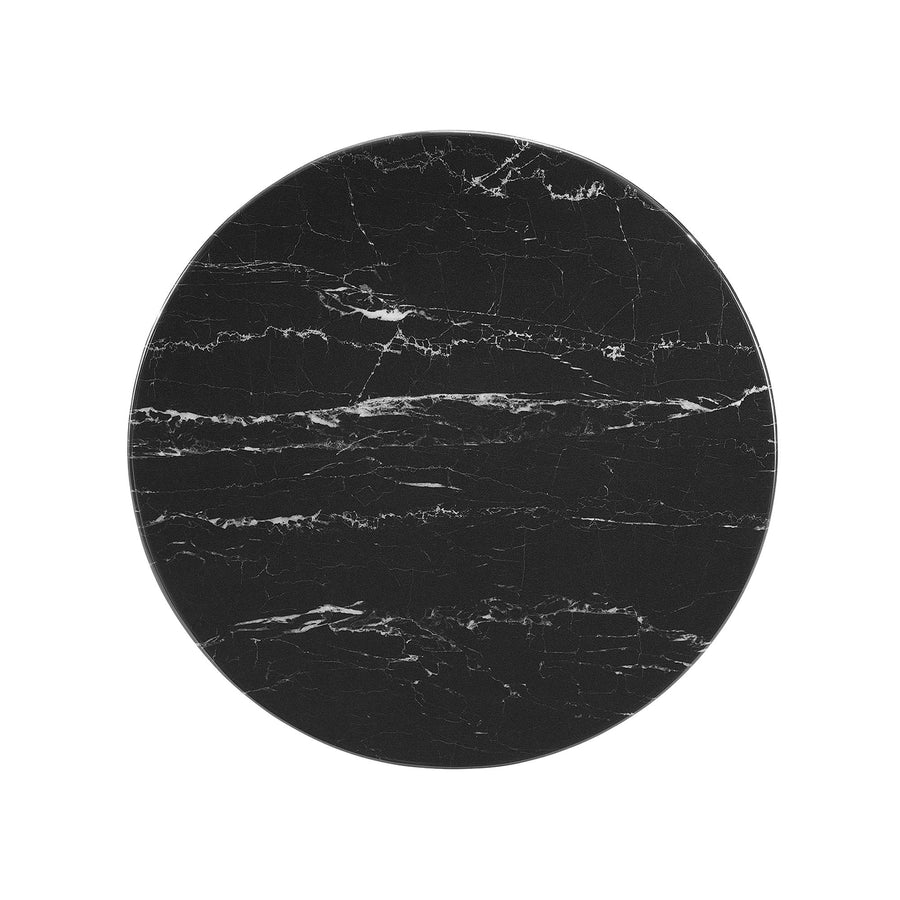 Lumen 20" Round Faux Marble Side Table in White Black