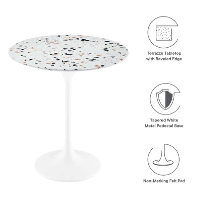 Lippa 20" Round Terrazzo Side Table by Furniture For America