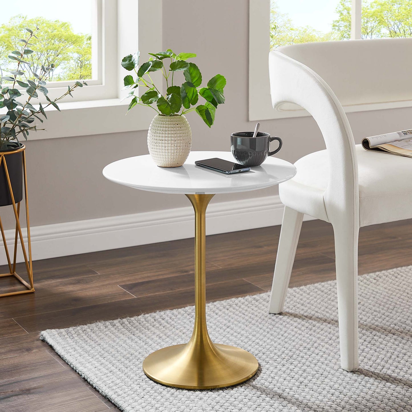 Lippa 20" Round Wood Side Table by Furniture For America