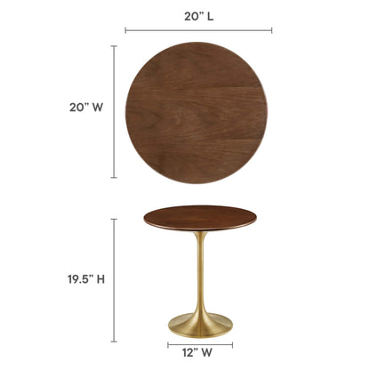 Lippa 20" Round Wood Side Table by Furniture For America