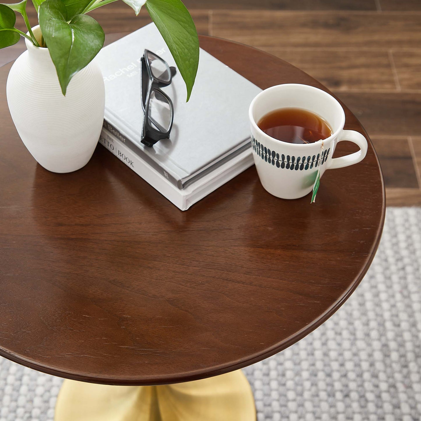 Lippa 20" Round Wood Side Table by Furniture For America