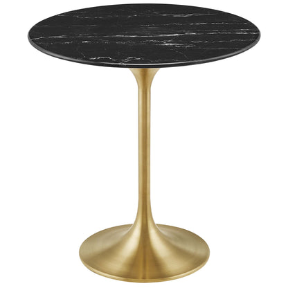 Lippa 20" Round Faux Marble Side Table by Furniture For America