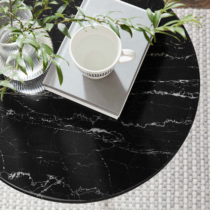 Lippa 20" Round Faux Marble Side Table by Furniture For America