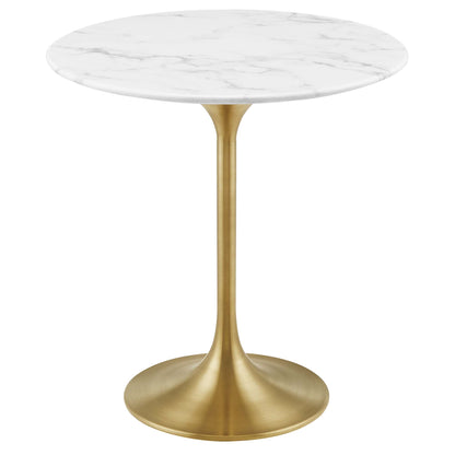 Lippa 20" Round Faux Marble Side Table by Furniture For America
