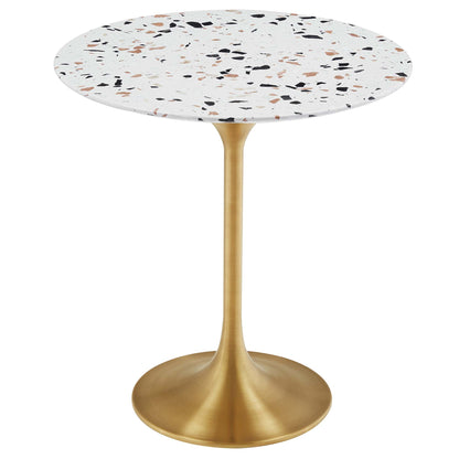 Lippa 20" Round Terrazzo Side Table by Furniture For America