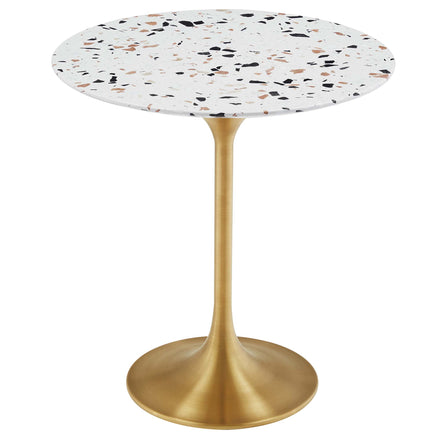 Lippa 20" Round Terrazzo Side Table in Gold Terrazzo