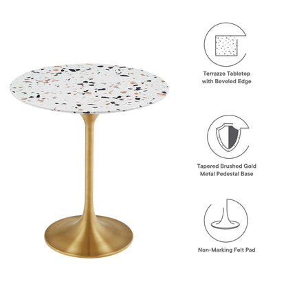 Lippa 20" Round Terrazzo Side Table by Furniture For America