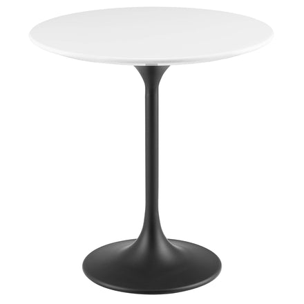 Lippa 20" Round Wood Side Table in Black White