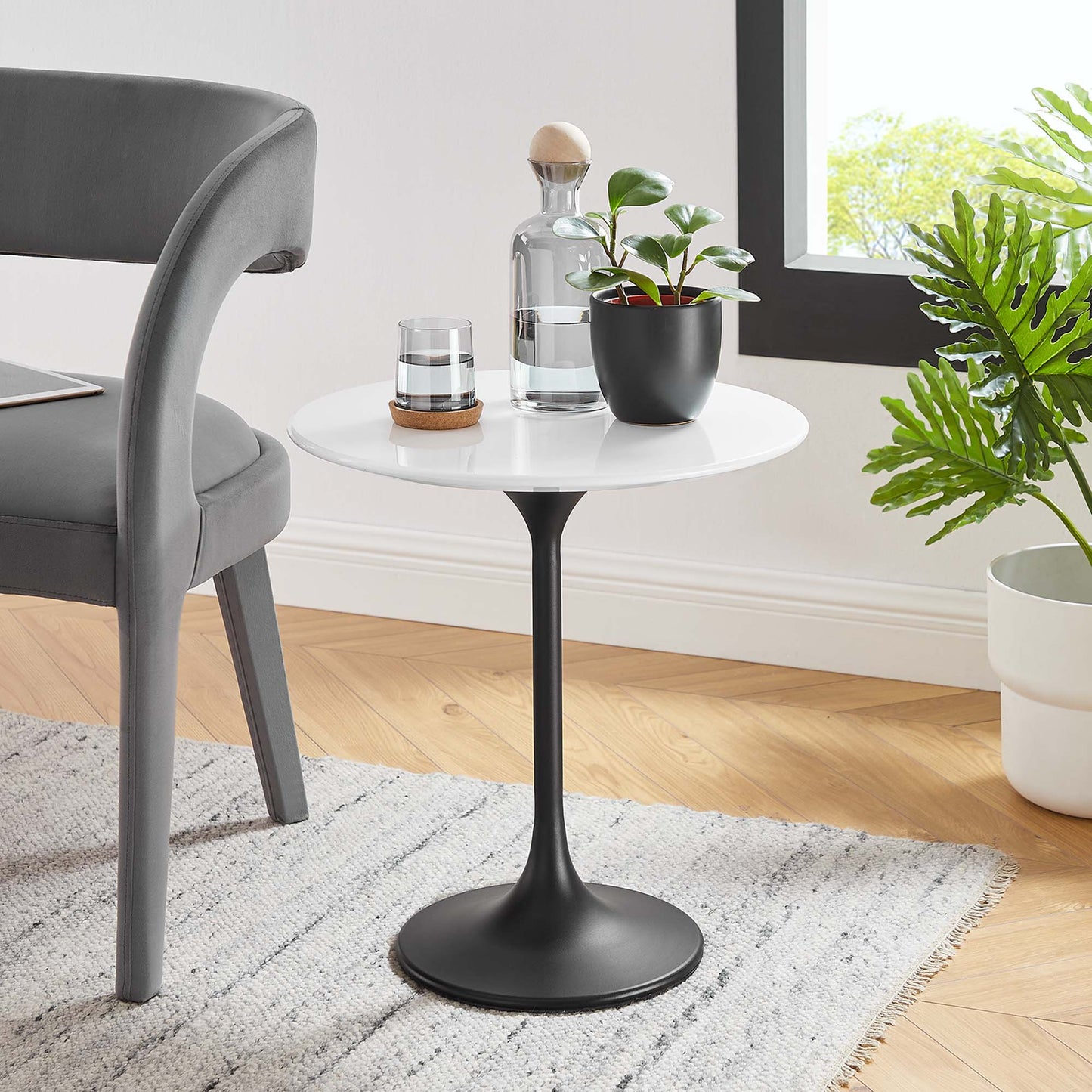 Lippa 20" Round Wood Side Table by Furniture For America