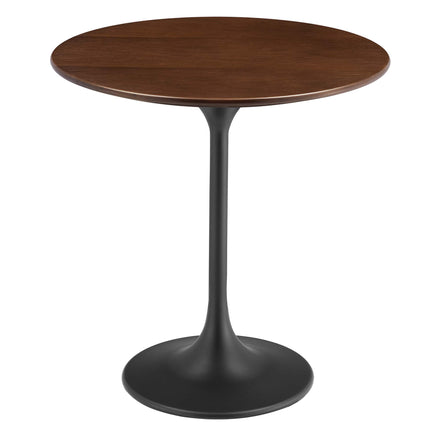 Lippa 20" Round Wood Side Table in Black Walnut