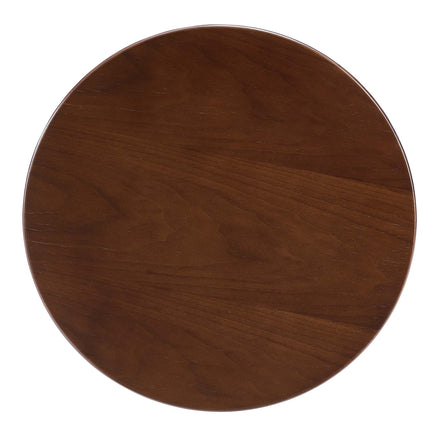 Lippa 20" Round Wood Side Table in Black Walnut
