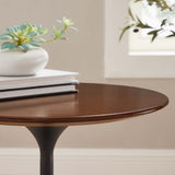Lumen 20" Round Wood Side Table in Black Walnut