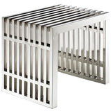 Fenn Small Stainless Steel Bench in Silver