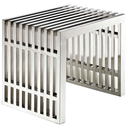 Gridiron Small Stainless Steel Bench by Furniture For America