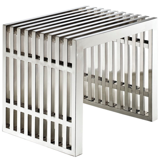 Gridiron Small Stainless Steel Bench by Furniture For America