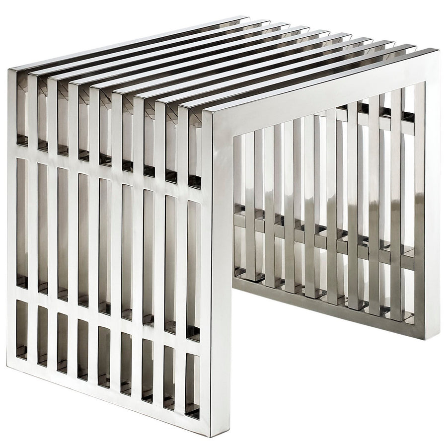 Fenn Small Stainless Steel Bench in Silver