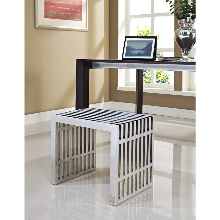 Fenn Small Stainless Steel Bench in Silver