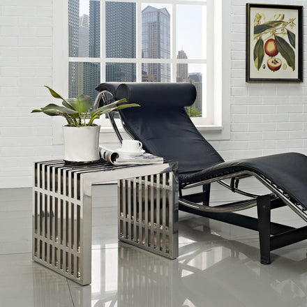 Gridiron Small Stainless Steel Bench in Silver