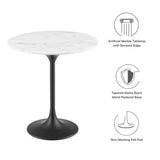 Lumen 20" Round Faux Marble Side Table in Black White