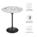 Lumen 20" Round Terrazzo Side Table in Black Terrazzo