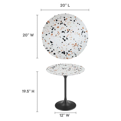 Lippa 20" Round Terrazzo Side Table by Furniture For America