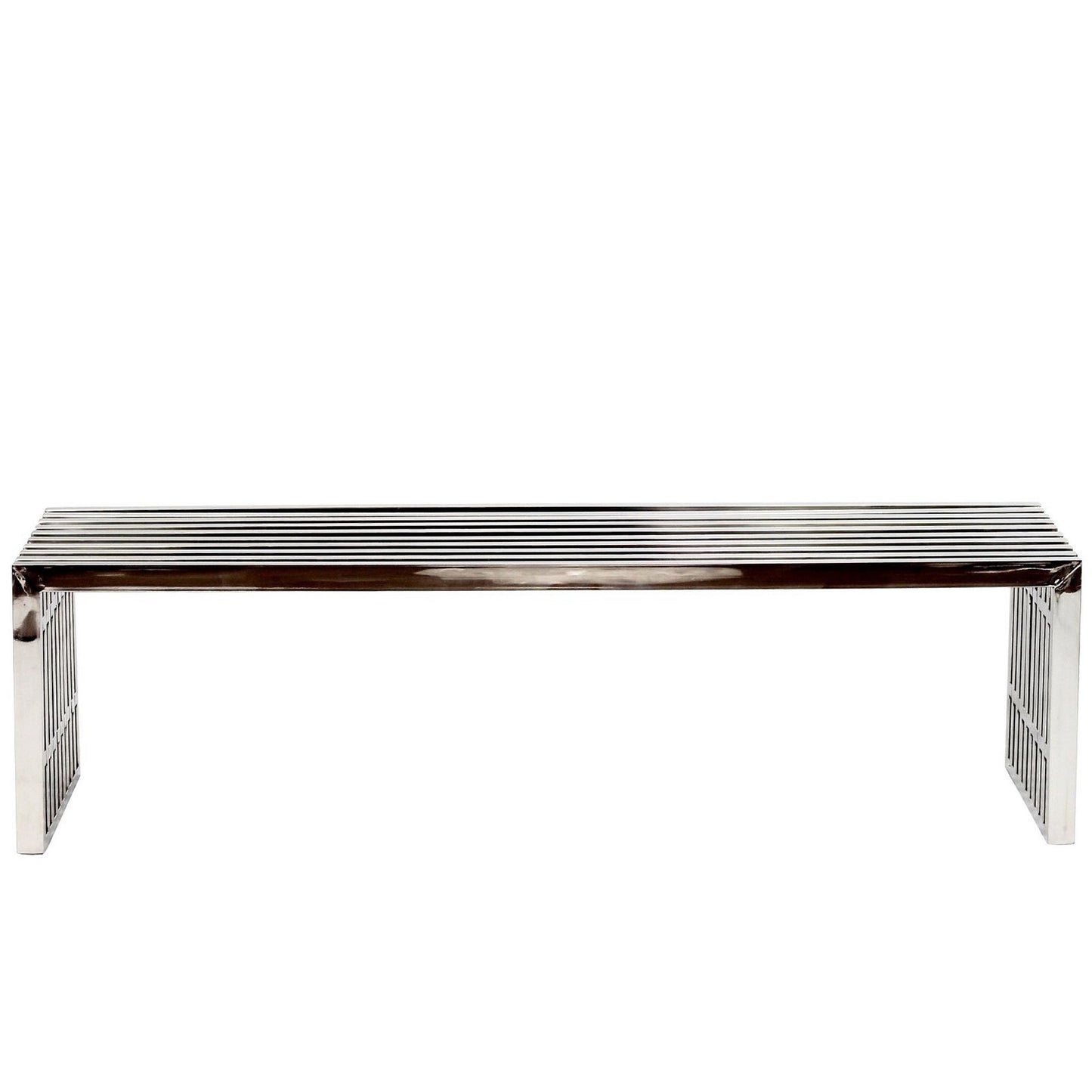 Gridiron Large Stainless Steel Bench by Furniture For America