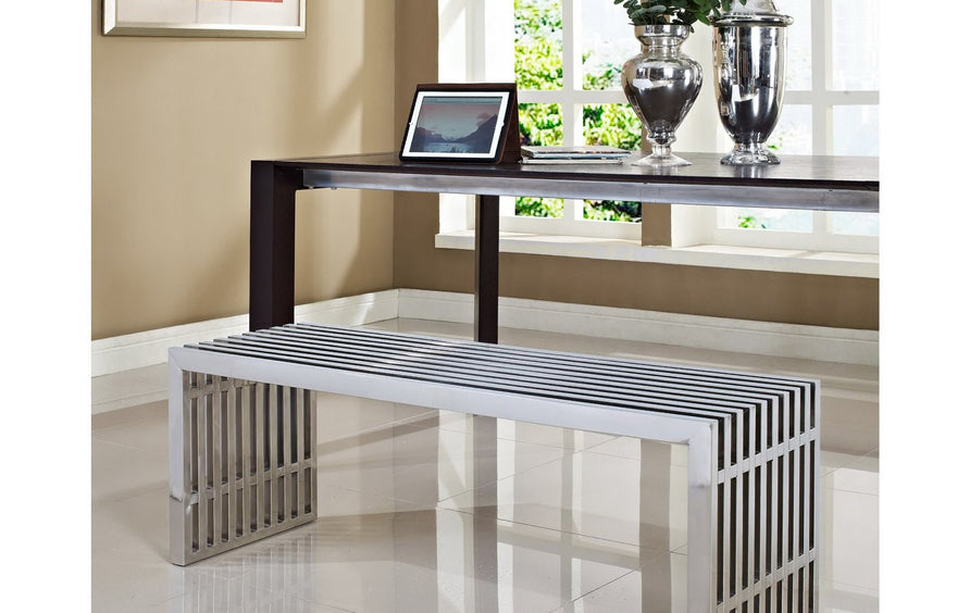 Fenn Large Stainless Steel Bench in Silver