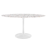 Lumen 60" Oval Terrazzo Dining Table in White White