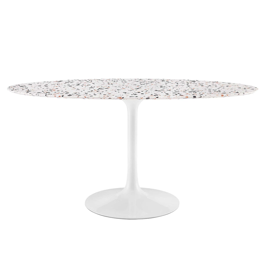 Lumen 60" Oval Terrazzo Dining Table in White White