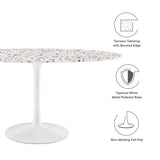 Lumen 60" Oval Terrazzo Dining Table in White White