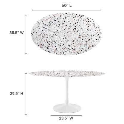 Lippa 60" Oval Terrazzo Dining Table by Furniture For America