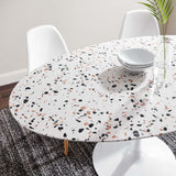Lumen 60" Oval Terrazzo Dining Table in White White