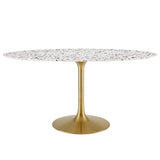 Lumen 60" Oval Terrazzo Dining Table in Gold White