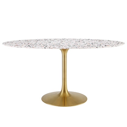 Lippa 60" Oval Terrazzo Dining Table by Furniture For America