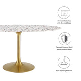 Lumen 60" Oval Terrazzo Dining Table in Gold White